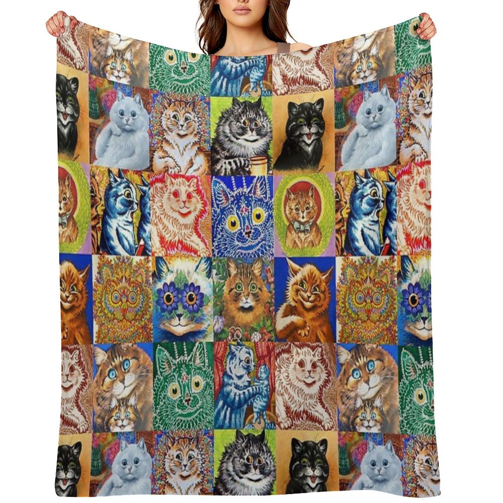 HD LOUIS WAIN - Cats Durable Throw Blanket