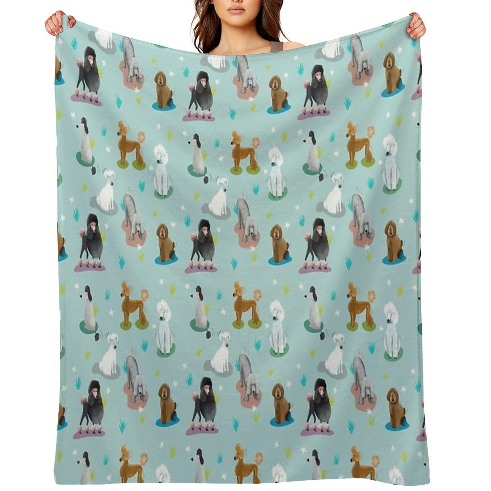 Retro Exit Poodles Premium Throw Blanket