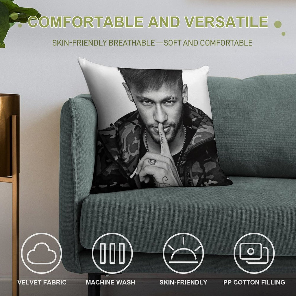 Neymar Art Soft Fade-Resistant Throw Pillow