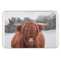 Highland Cow Snow Scene  Rapid-Drying Bath Mat