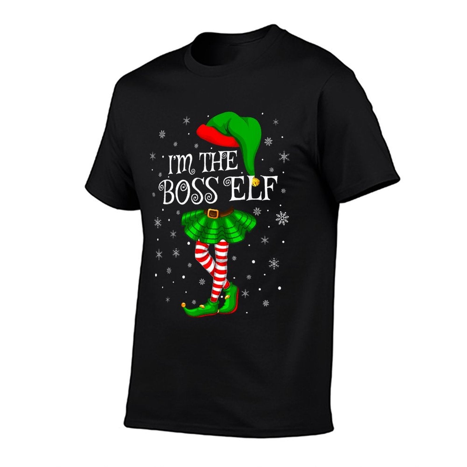 Family Matching Women Girls Im The Boss Elf Christmas  Easy-care T-Shirt
