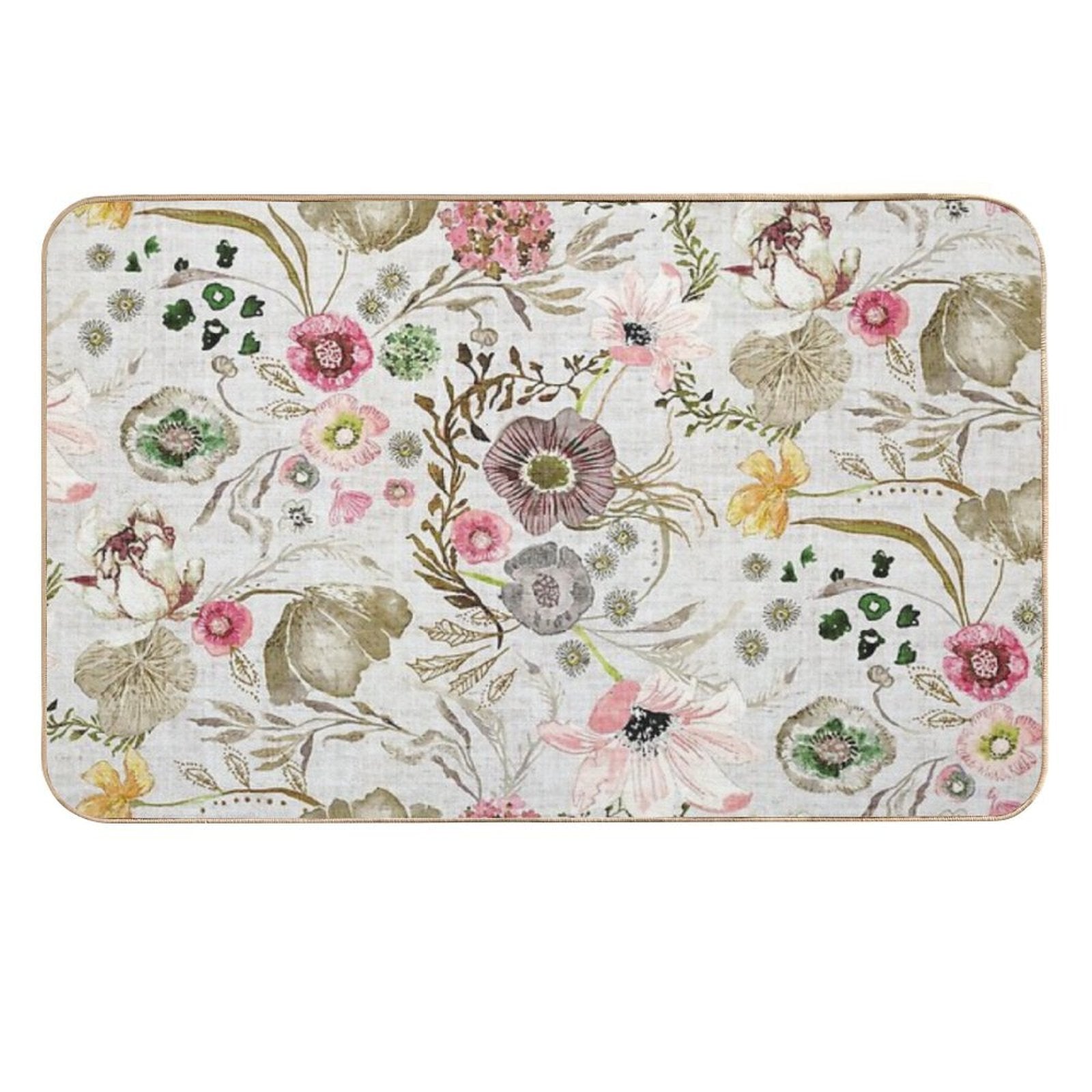 Atlantis Floral (golden)  Pet-Safe Bath Mat