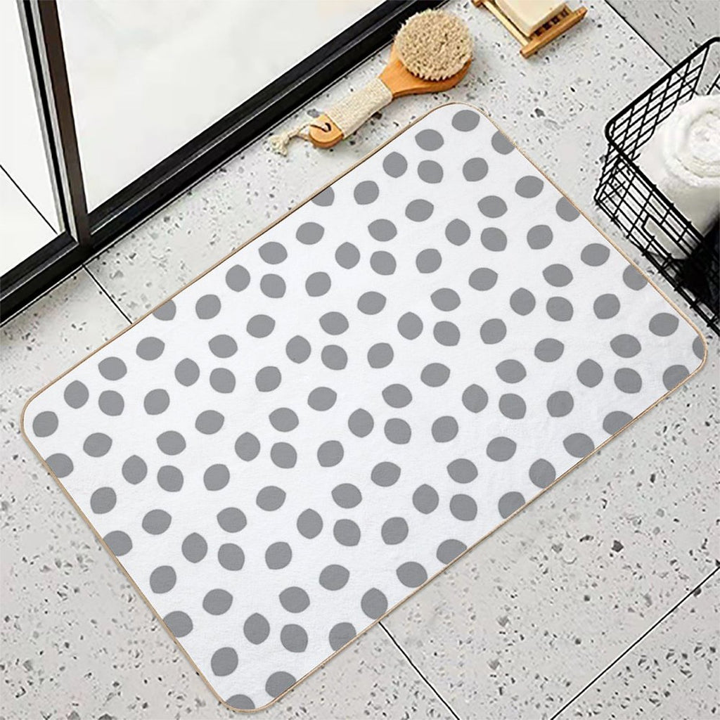 Gray And White Minimal Shape Ornamental Pattern 2022 Trending Color - Hue - Shade - Colour Pantone Ultimate Gray 17-5104  High-Traffic Bath Mat