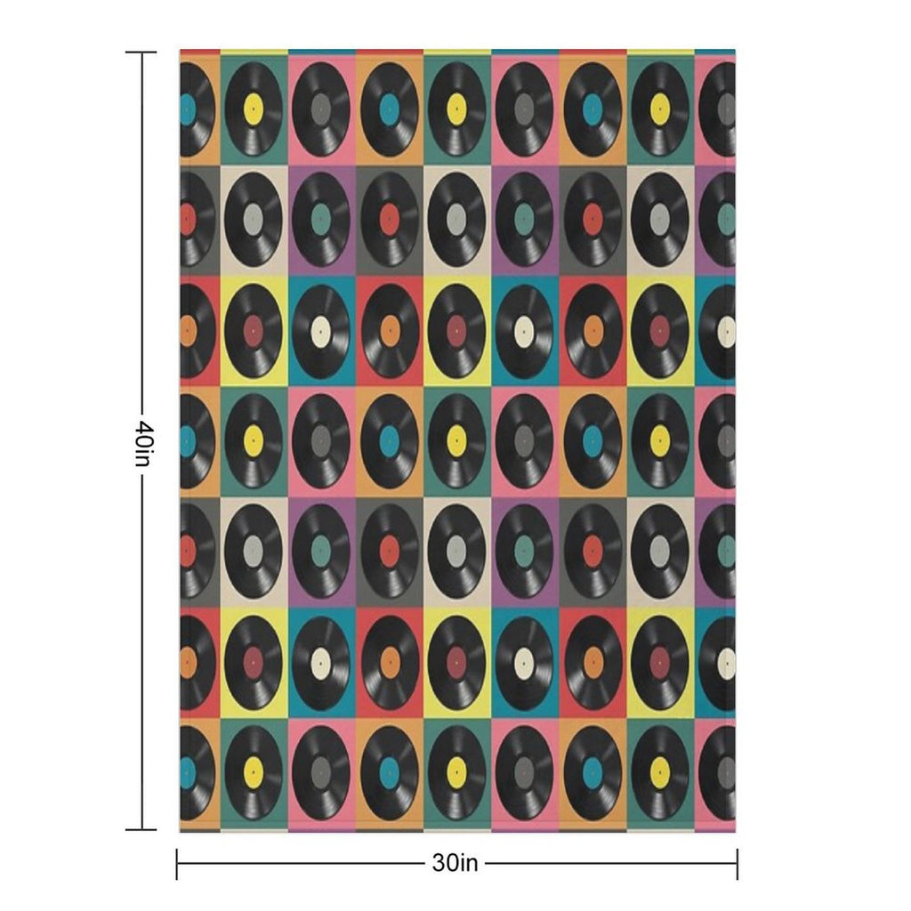 Discjockey Pattern  DJ Music Vinyl Turntables Travel-friendly Throw Blanket