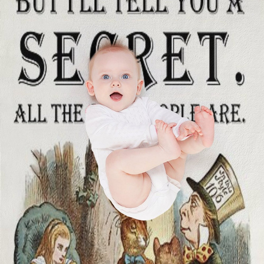 Alice In Wonderland - Tea Party - You're Entirely Bonkers - Quote Anti-pilling Throw Blanket