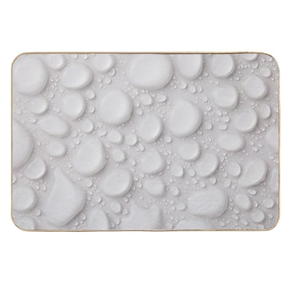 Water Drops, Beads, Rain Drops, Bubbles, White, Clear, Wet, Drenched,  Slip-Resistant Bath Mat