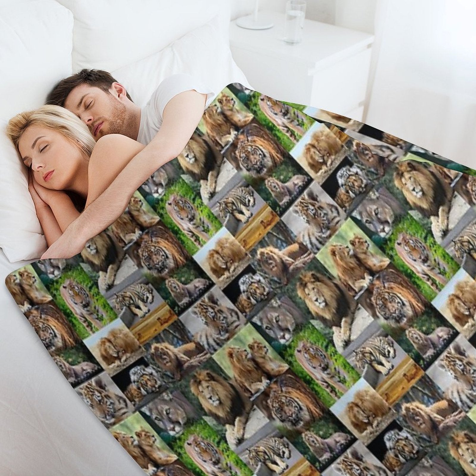 Lions And Tigers Lightweight Throw Blanket