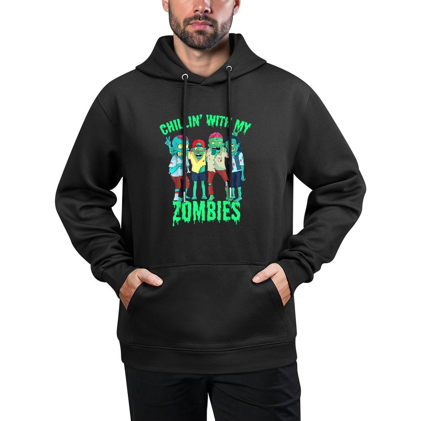 Chillin with My Zombies Halloween Boys Kids Zombie Pilling-Resistant Hoodie