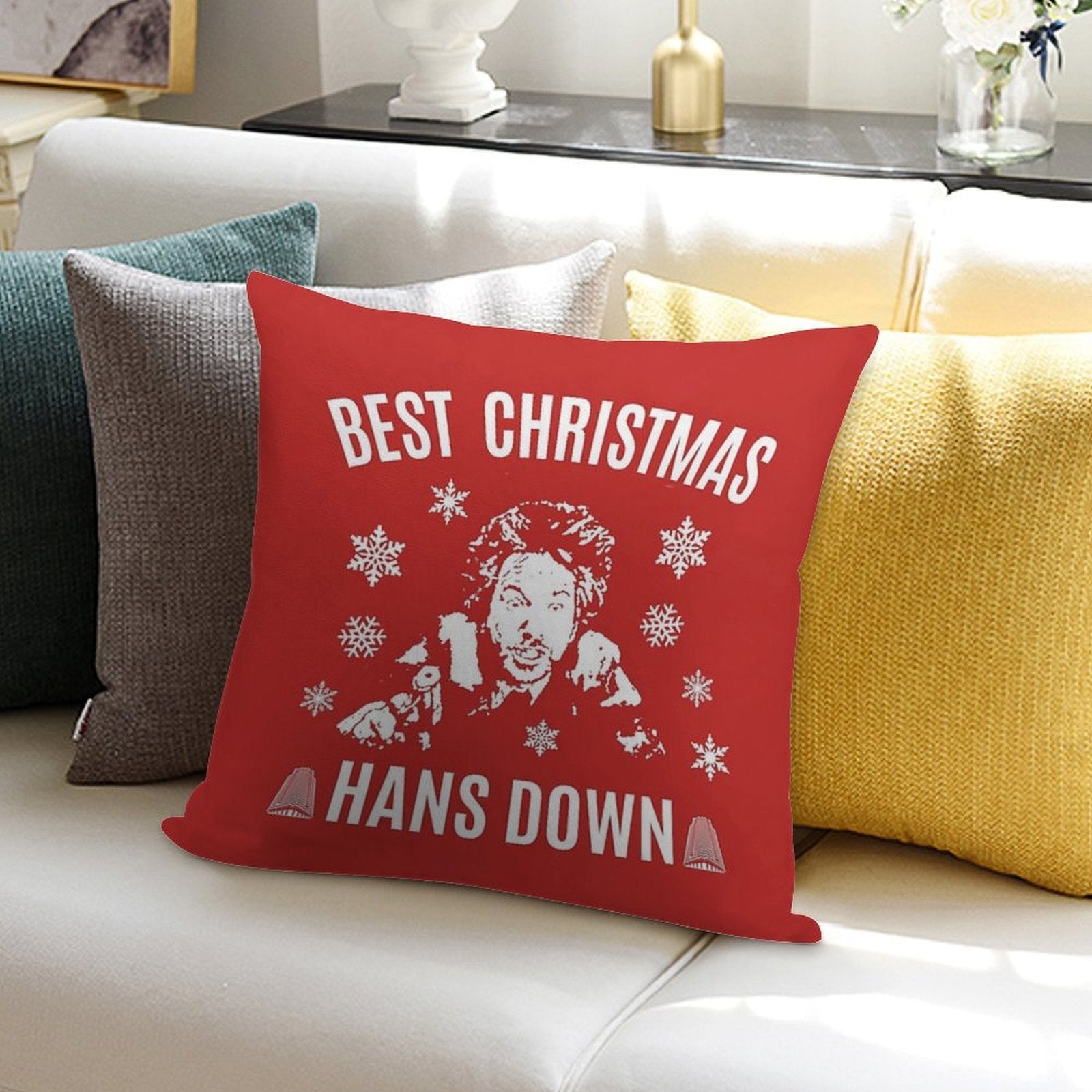 Die Hard Best Christmas Hans Down Soft Bedroom Essential Throw Pillow