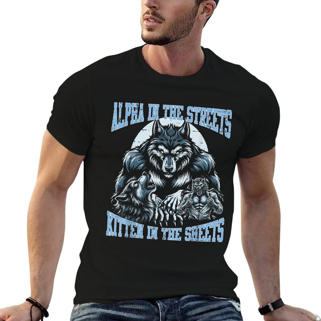Alpha Series Kitten Sheets Wolf Funny Meme Men Women  Oversized Silhouette T-Shirt