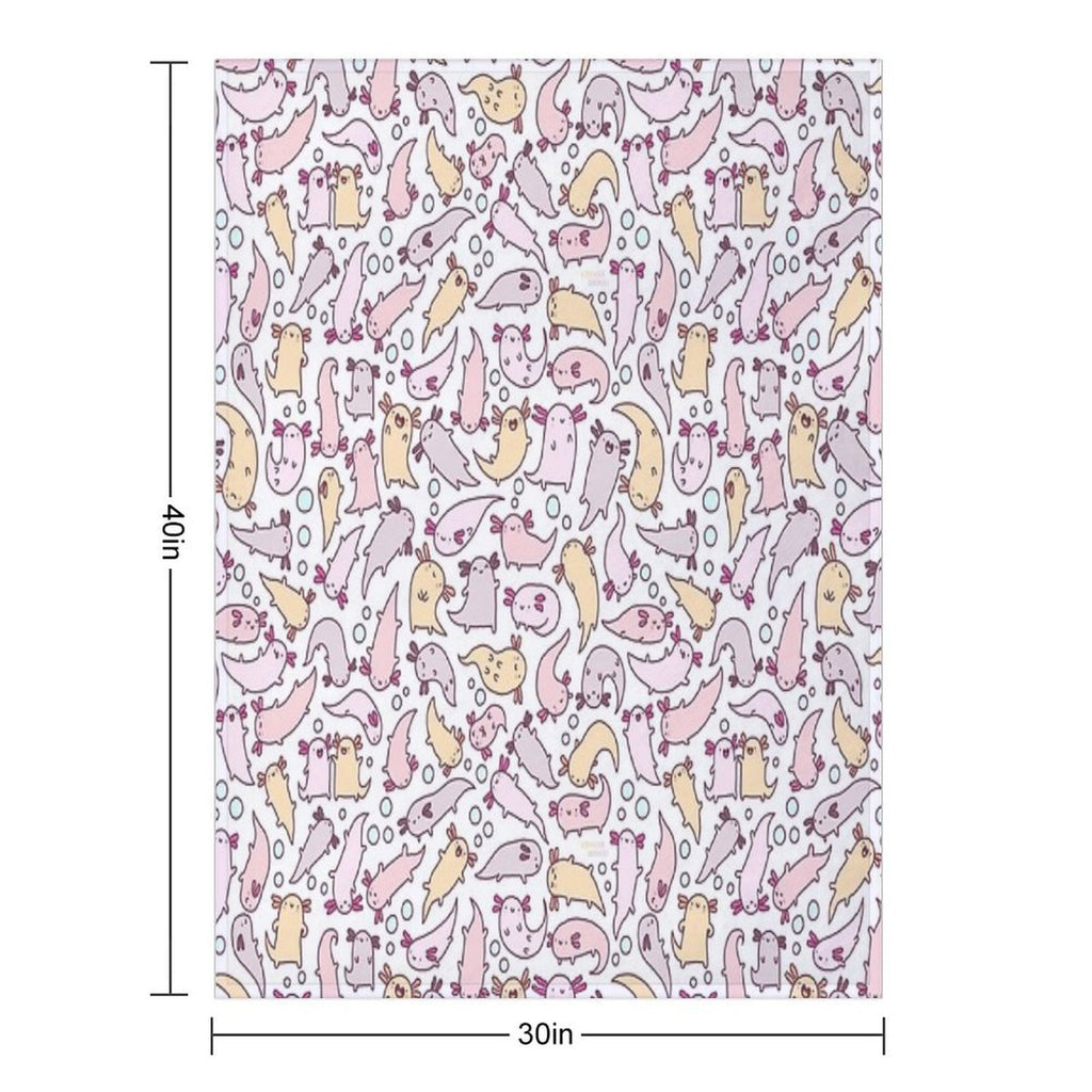 Adorable Axolotls Durable Throw Blanket