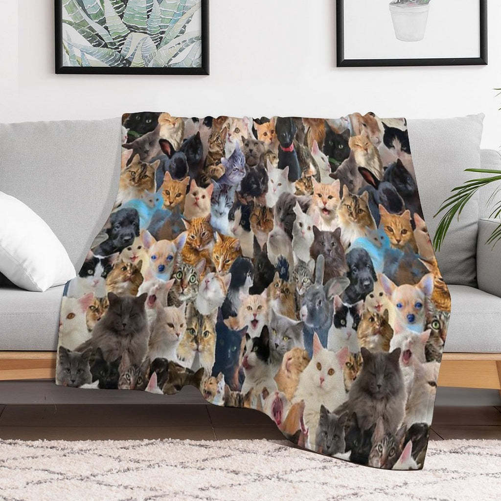 Maximalistic Animal Lover Pattern Premium Throw Blanket
