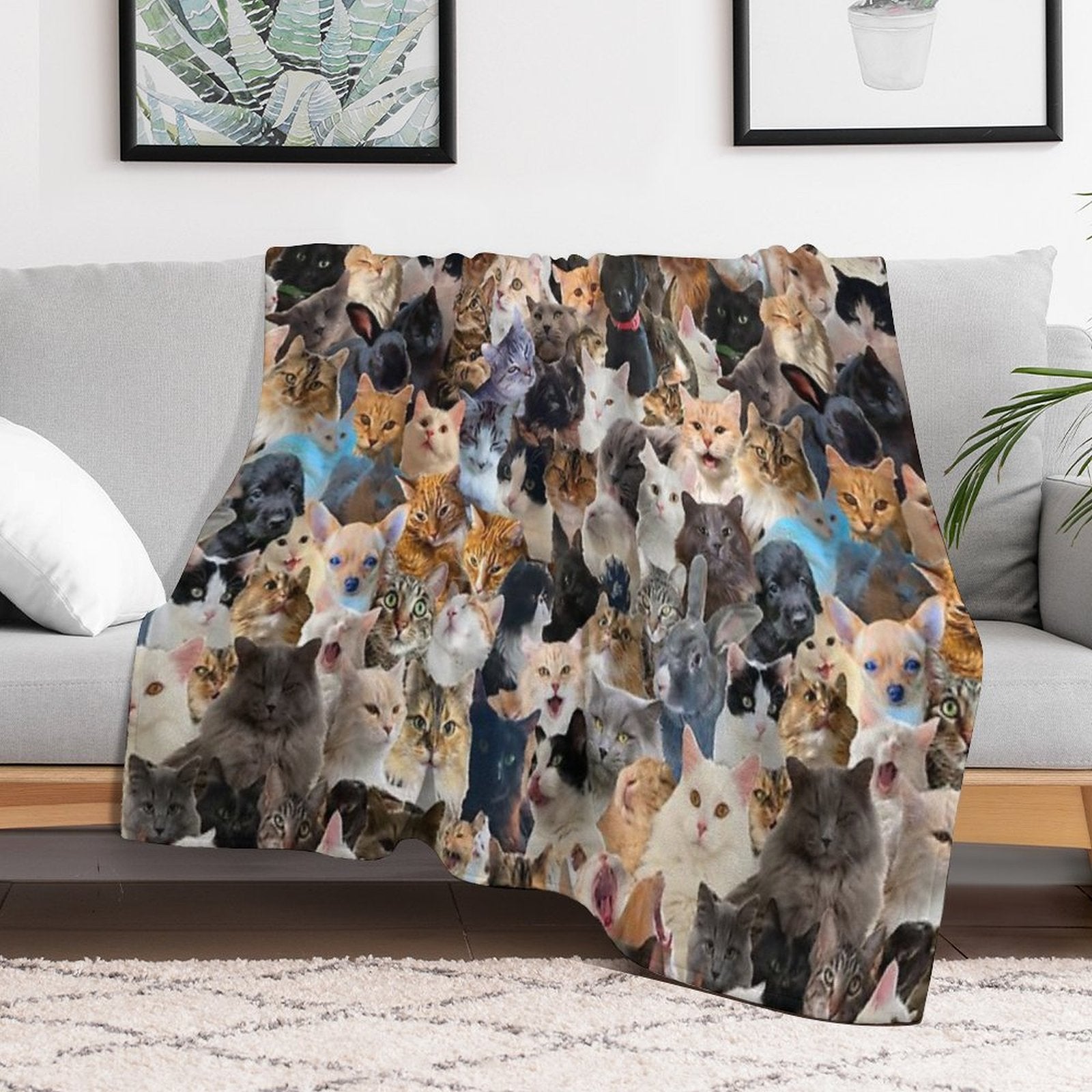 Maximalistic Animal Lover Pattern Premium Throw Blanket