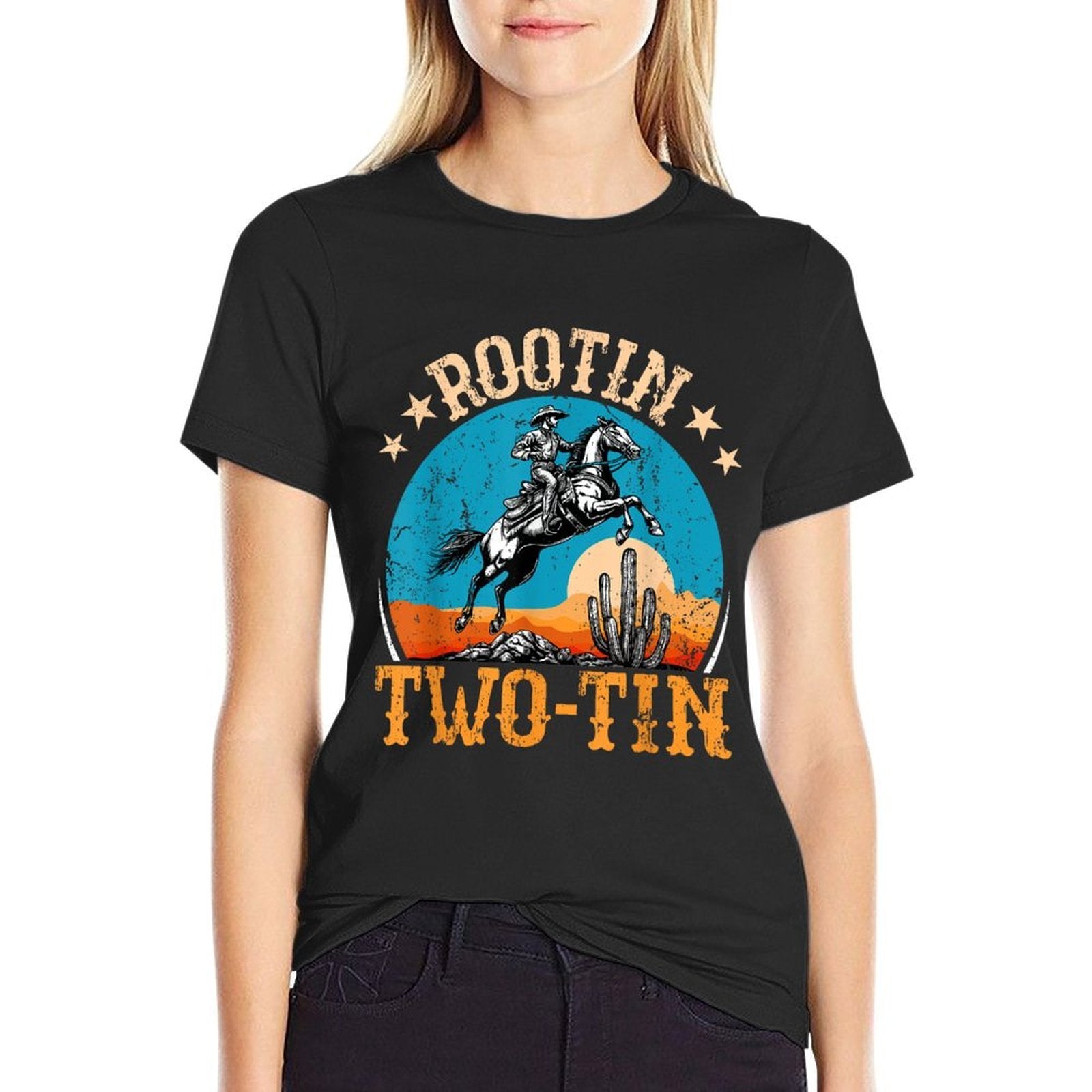 Rootin Two-tin 2nd Birthday 2 Year Old Western Cowboy Bday  Moisture-wicking T-Shirt