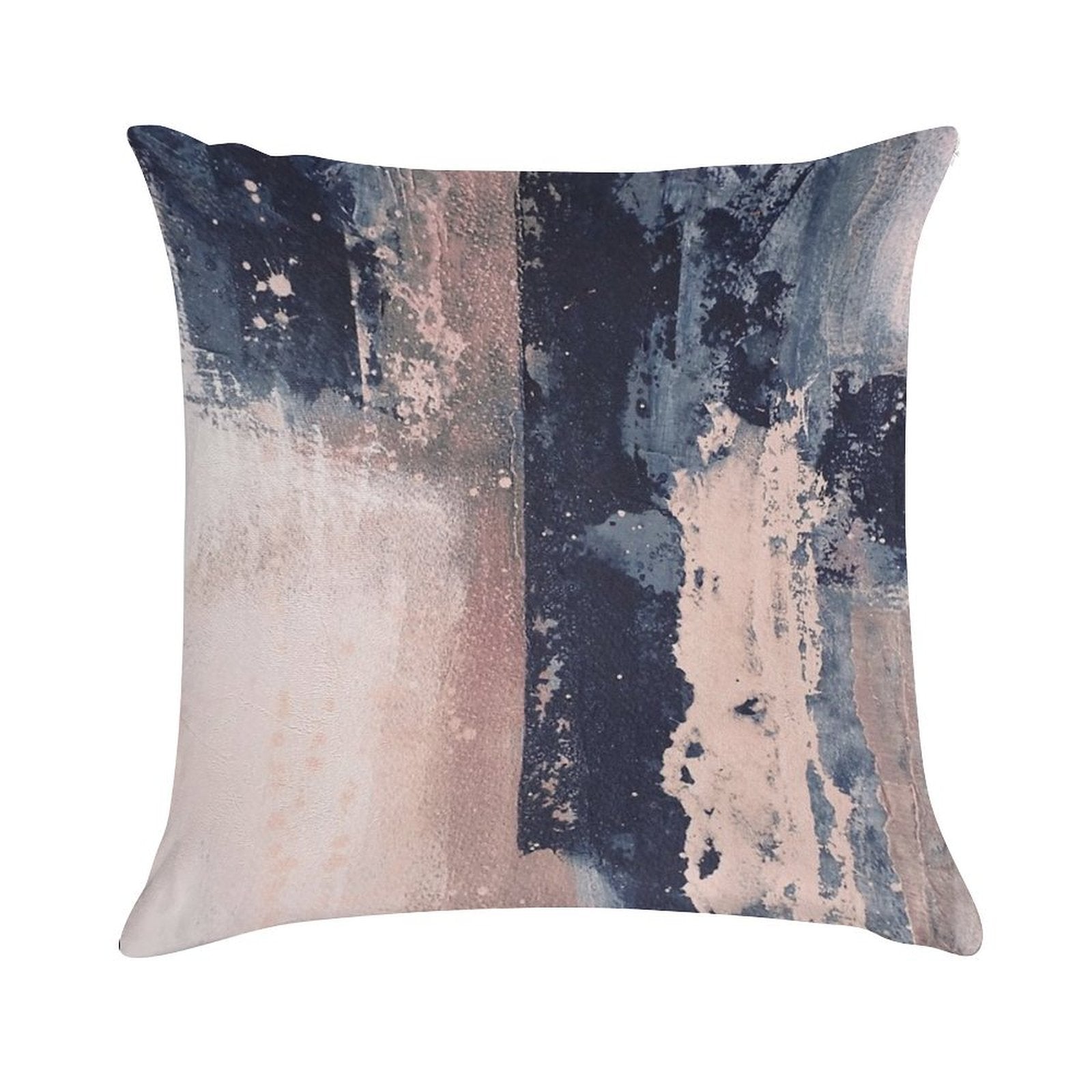Horizontal Pink Navy Soft Hidden Zipper Throw Pillow