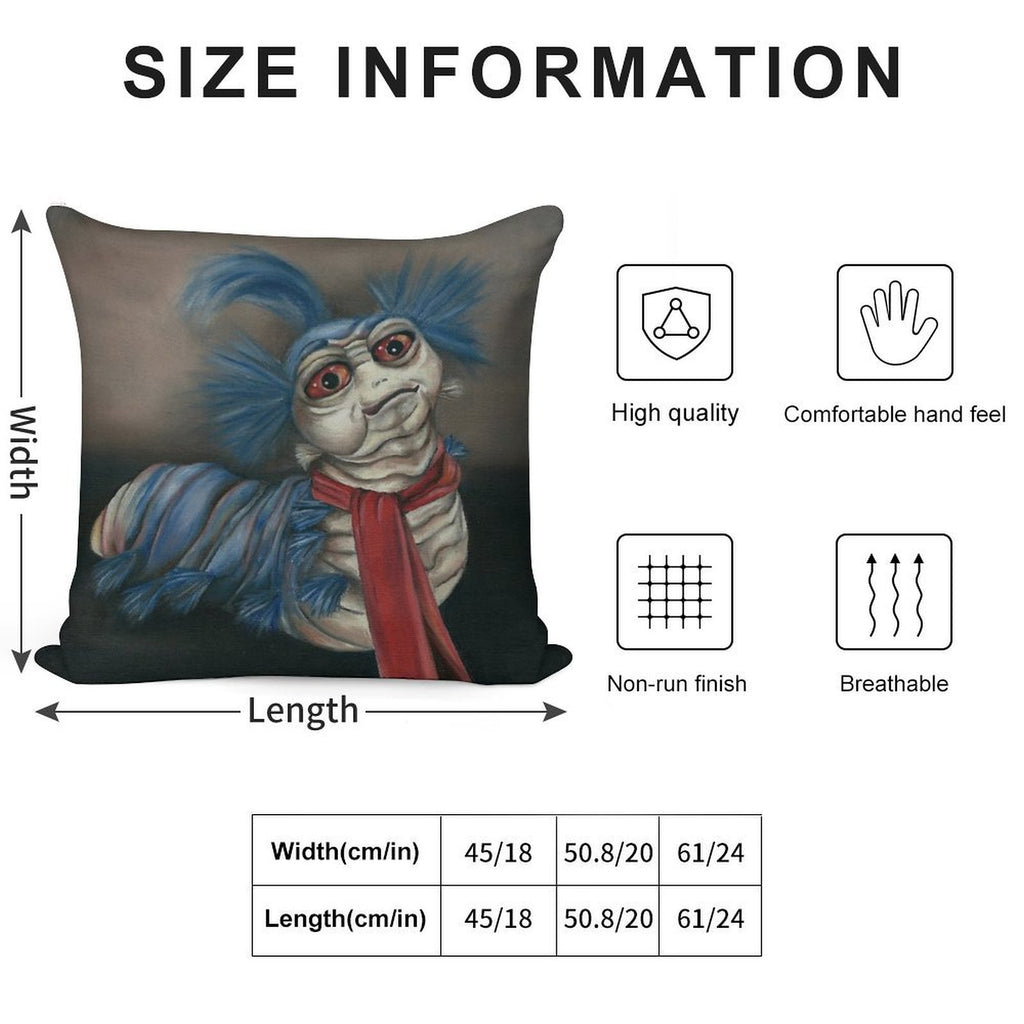 Labyrinth Worm - Oil Painting Soft Washable Throw Pillow