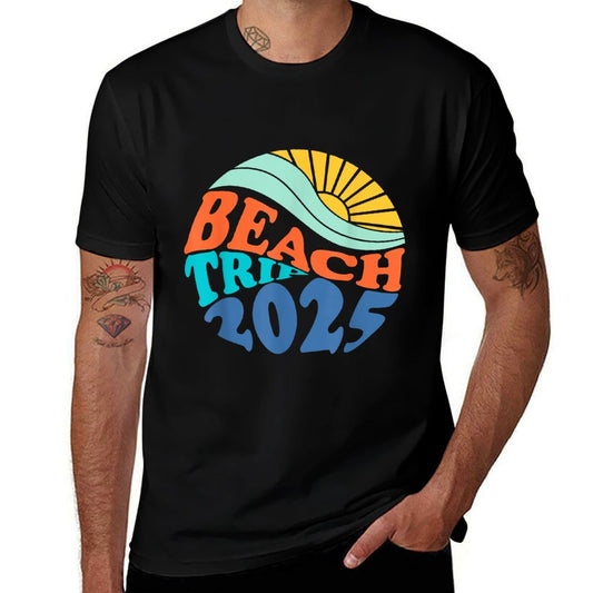 Beach Trip 2025 Beach Matching Family Summer Vacation  Heathered Texture T-Shirt