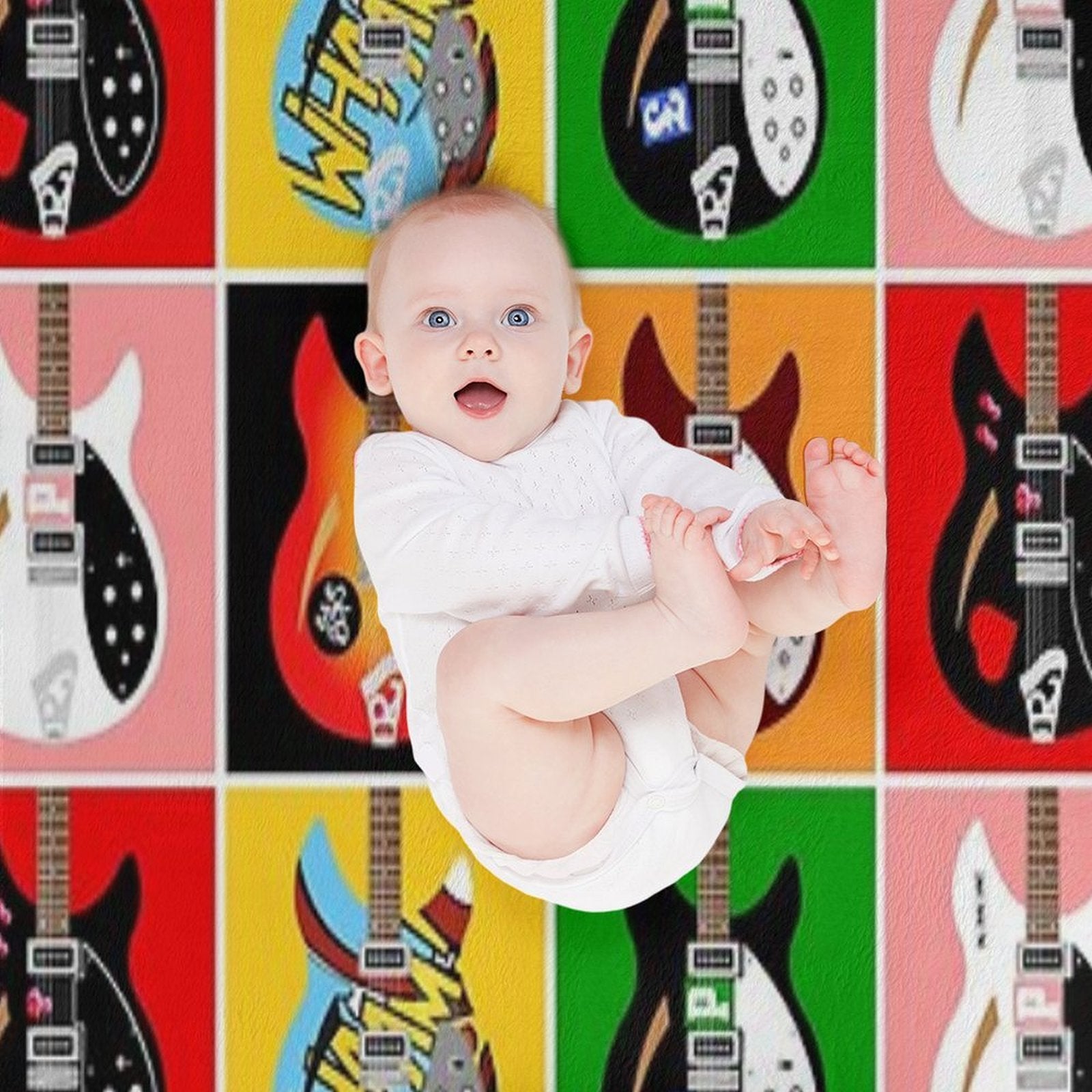 Paul Weller's Jam Rickenbacker Guitars Shrink-resistant Throw Blanket
