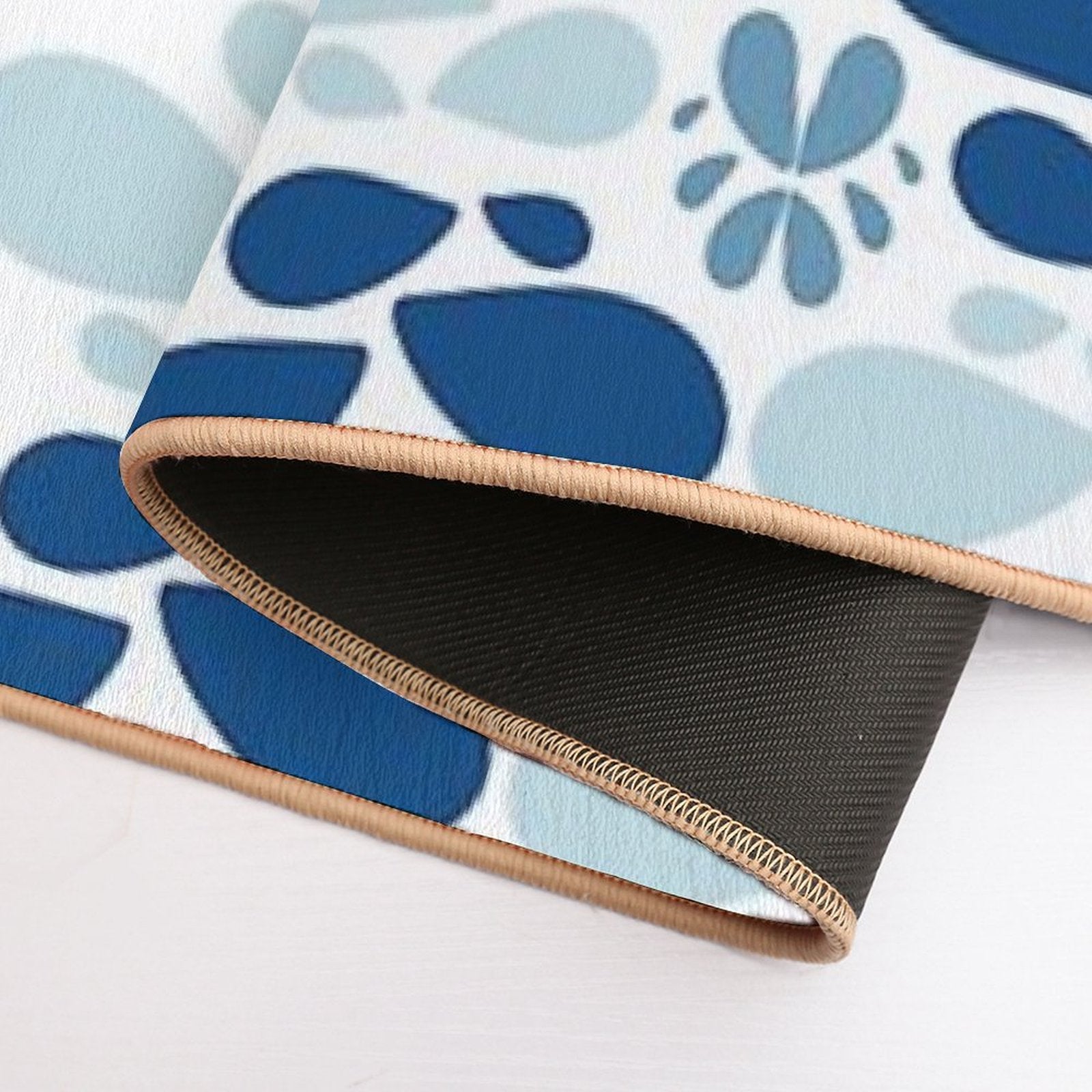 Abstract Blue  Repositionable Bath Mat