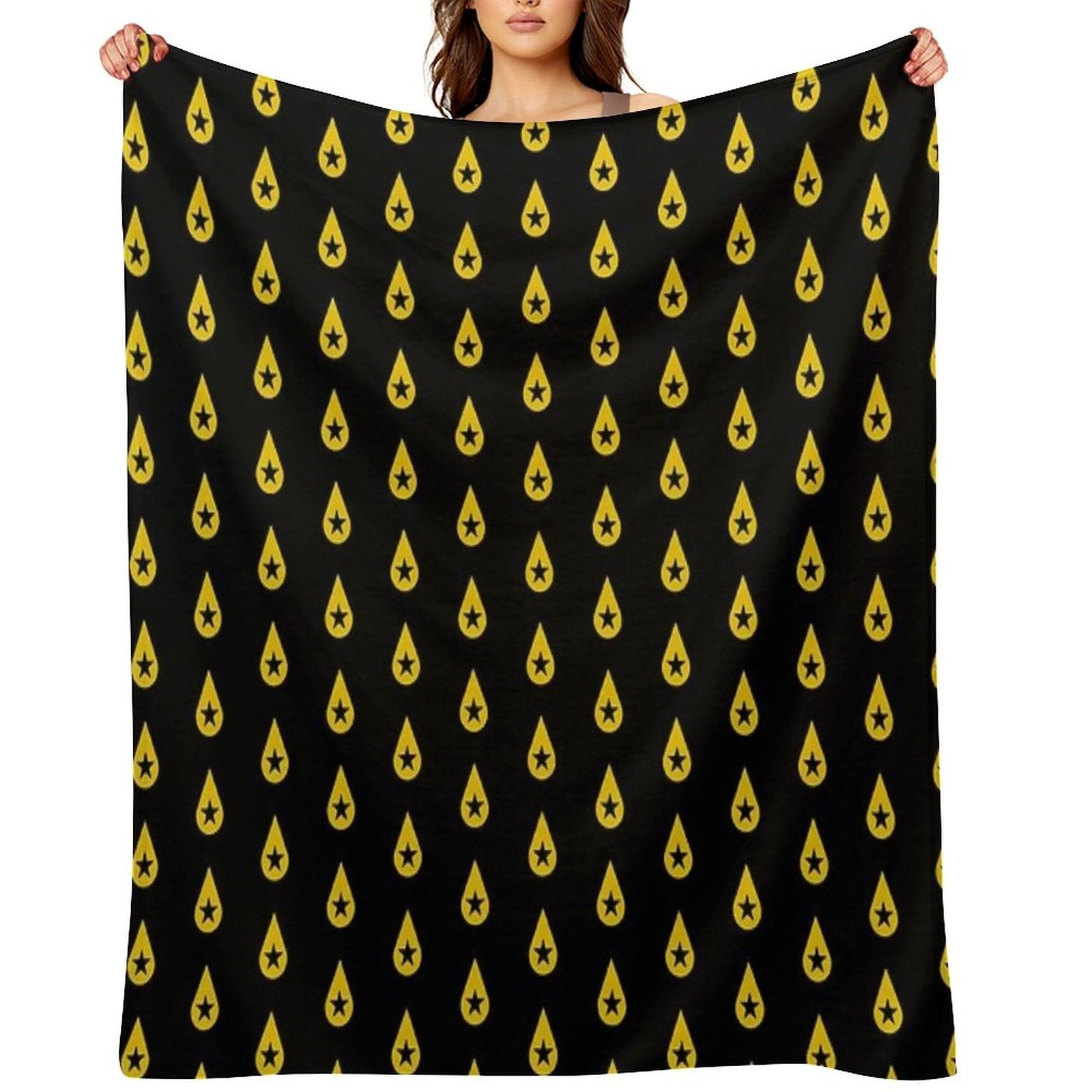 Found Heaven Black Star Shrink-resistant Throw Blanket