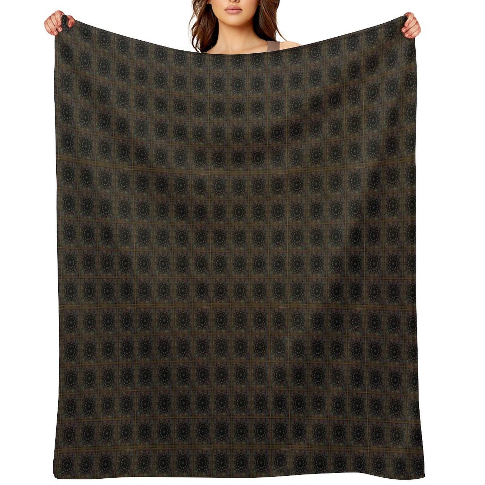 Black Colourful Multi-functional Throw Blanket