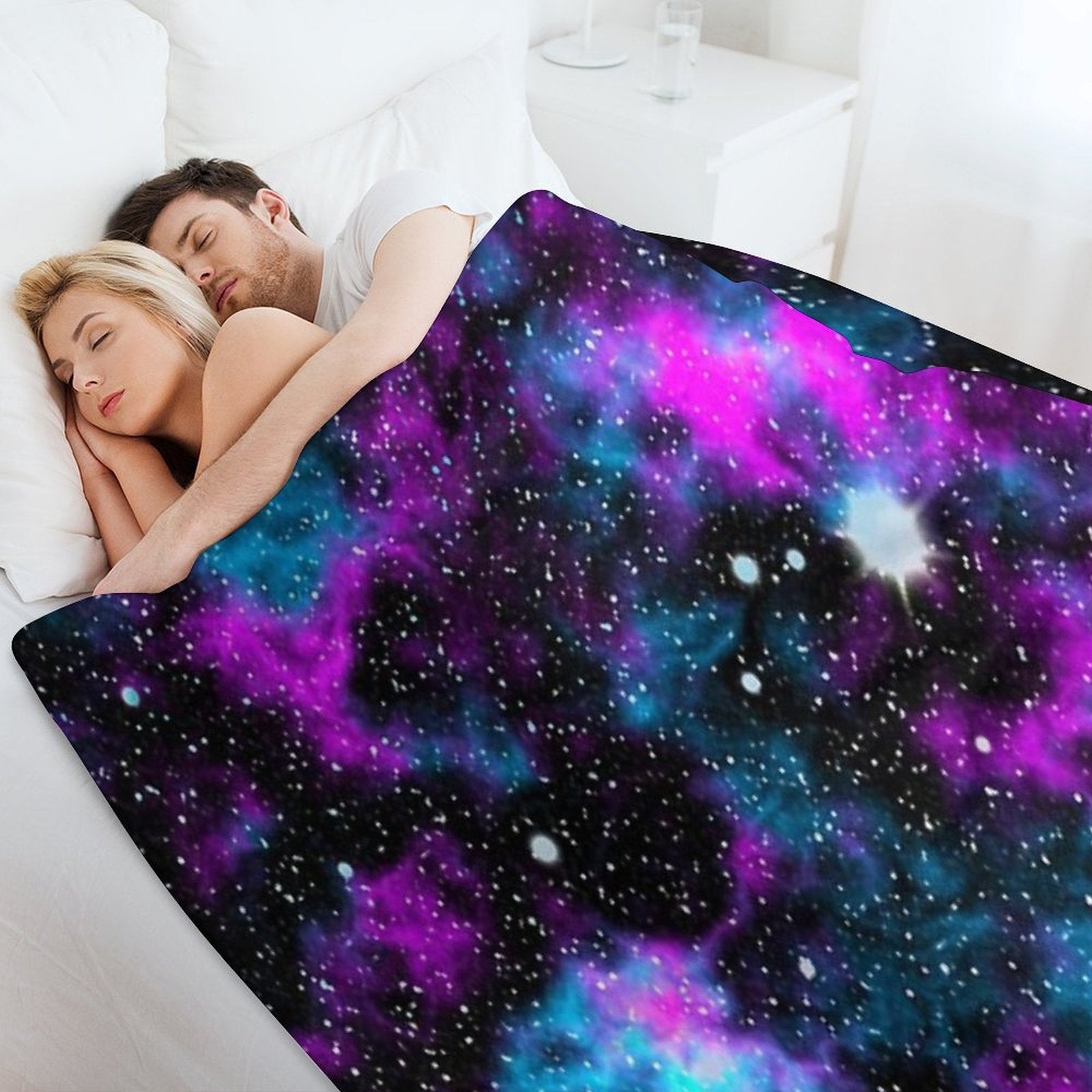 Purple And Blue Galaxy Comfort Throw Blanket