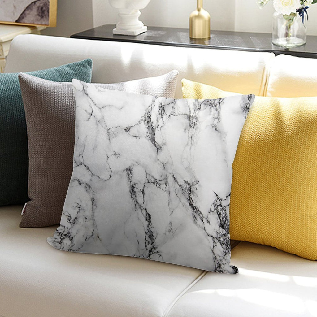 Marble Soft Short Plush Fabric Throw Pillow