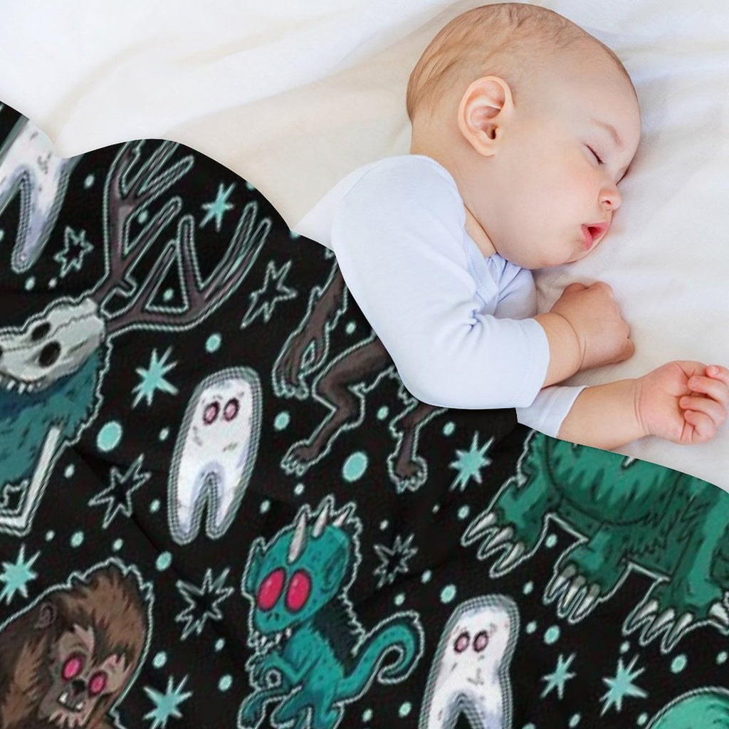 Cryptids Night Black Comfort Throw Blanket