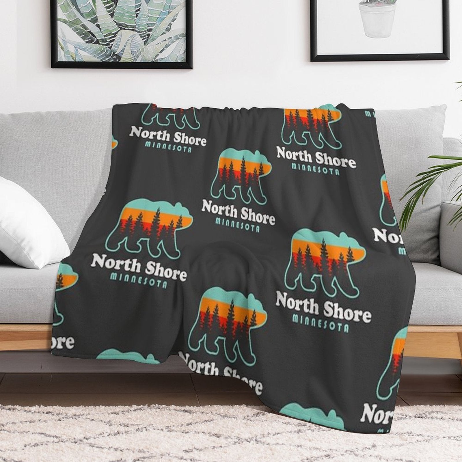 North Shore Minnesota Lake Superior Duluth MN Versatility Throw Blanket