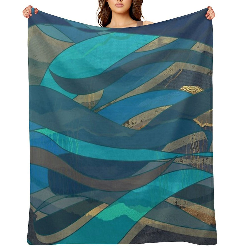 Magical Fantasy Ocean Scene for Wild Open Water Swimming, Deep Sea Divers.  Caroline Laursen Original Shrink-resistant Throw Blanket