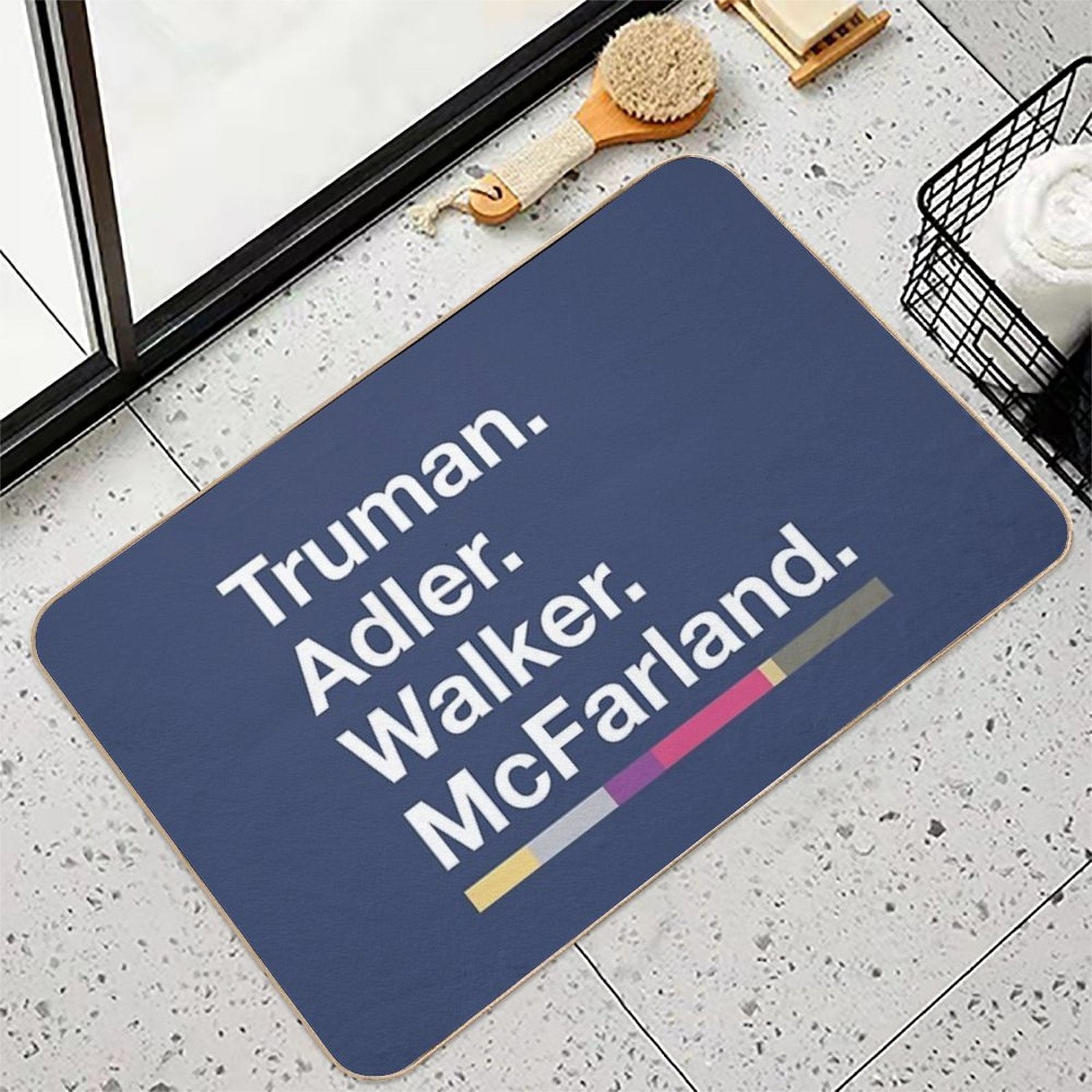 Truman, Adler, Walker, McFarland (Will And Grace)  Repositionable Bath Mat