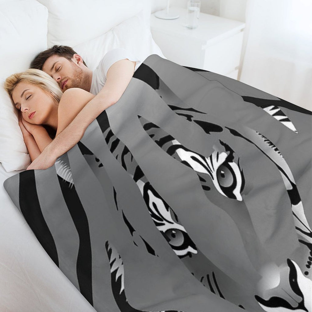 Hidden Tiger In The Dark Sustainable Throw Blanket