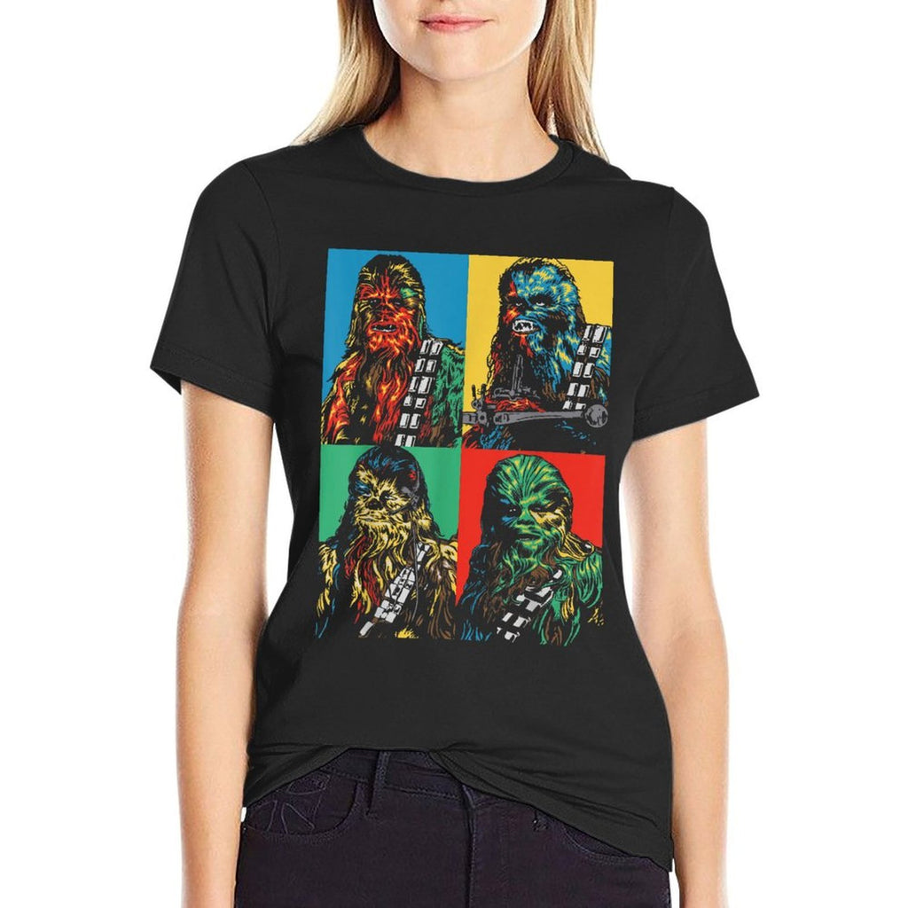 Star Wars Chewbacca Colorful Panel Portrait  Stretchy T-Shirt