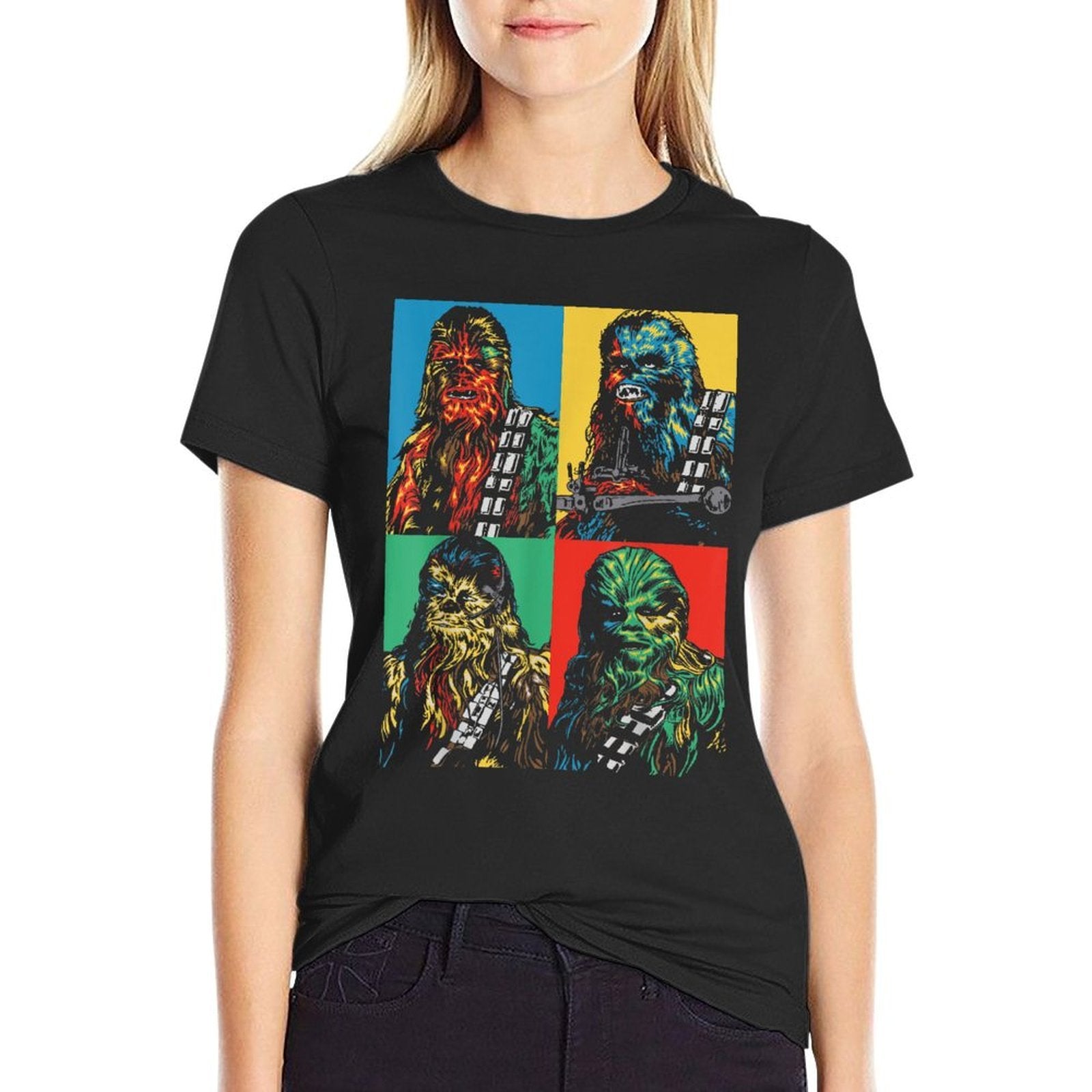Star Wars Chewbacca Colorful Panel Portrait  Stretchy T-Shirt