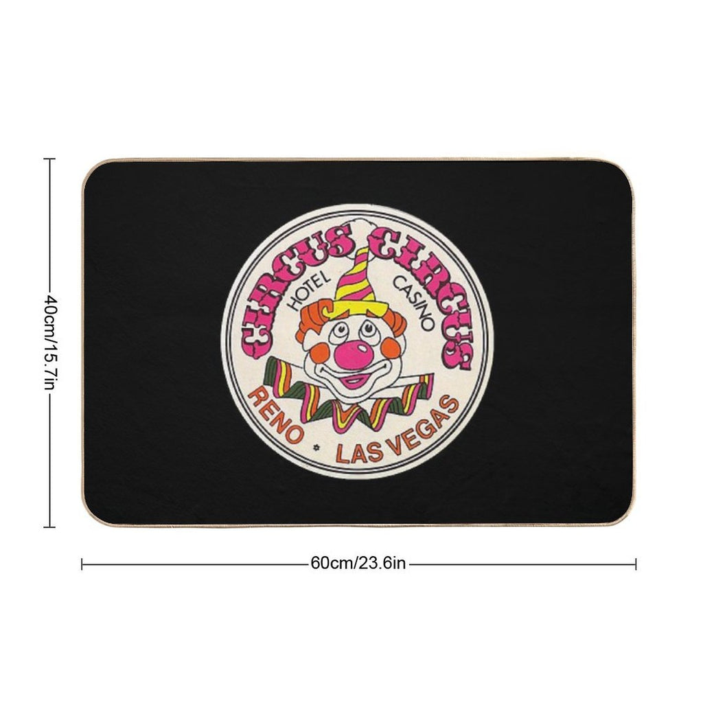 Circus Circus Casino Hotel Vintage Clown Retro Las Vegas  Non-Slip Bath Mat