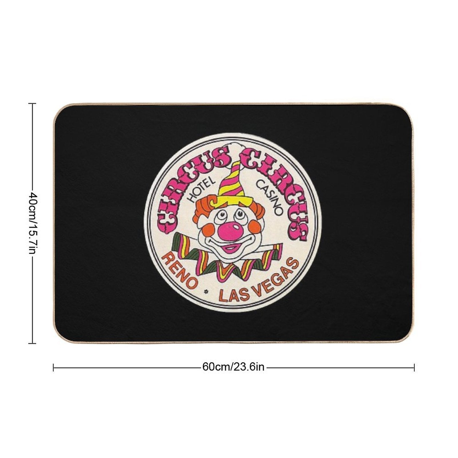 Circus Circus Casino Hotel Vintage Clown Retro Las Vegas  Non-Slip Bath Mat