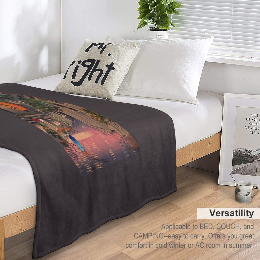 Night Street Rain Durable Throw Blanket