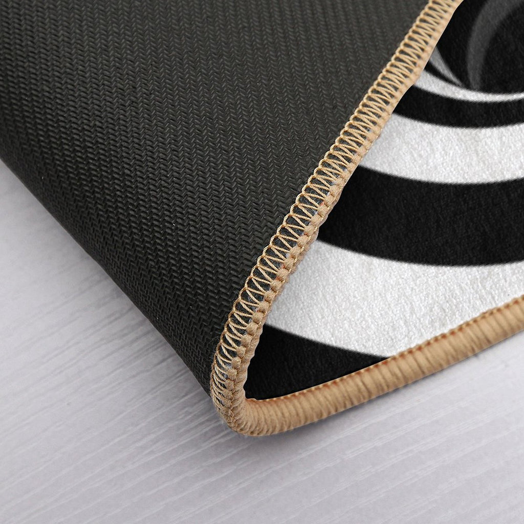 Optical Illusion Black Hole Lines (BlackWhite)  Long-Lasting Bath Mat