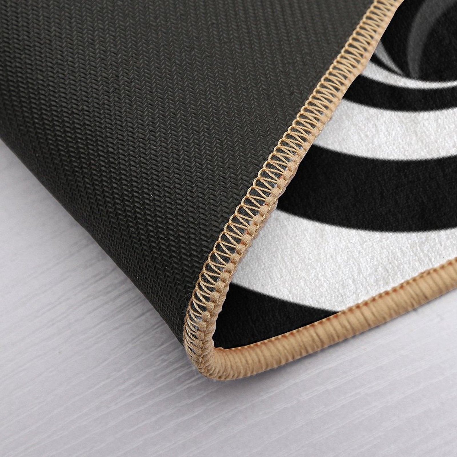 Optical Illusion Black Hole Lines (BlackWhite)  Long-Lasting Bath Mat