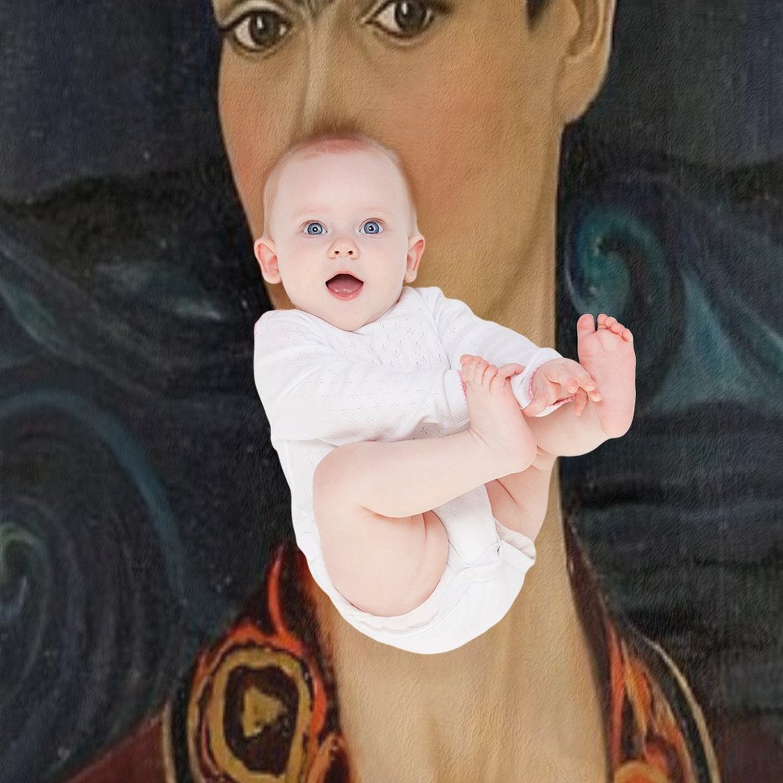 Self Portrait in A Velvet Dress by Frida Kahlo Shrink-resistant Throw Blanket
