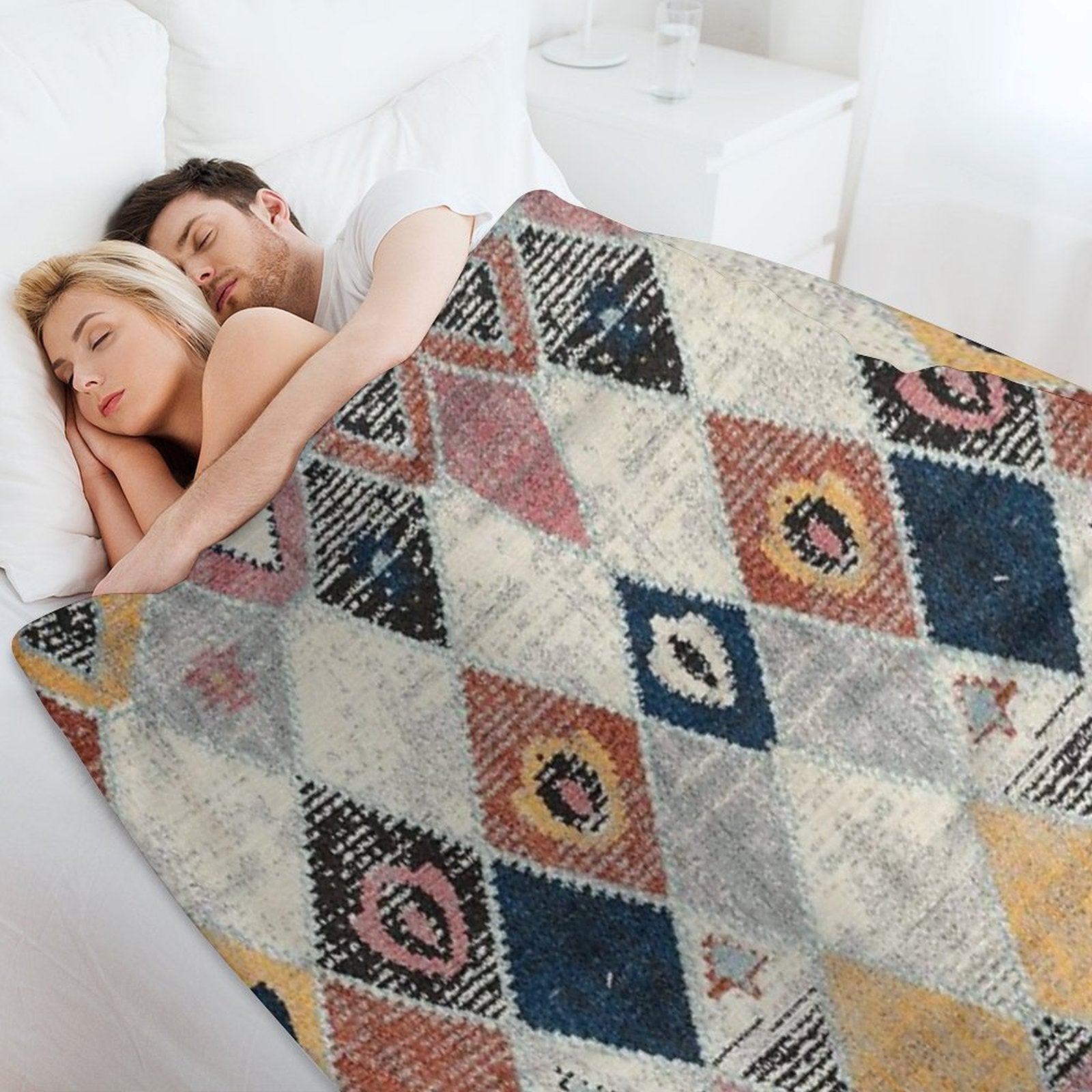 Heritage Bohemian Rug Style Easy Care Throw Blanket