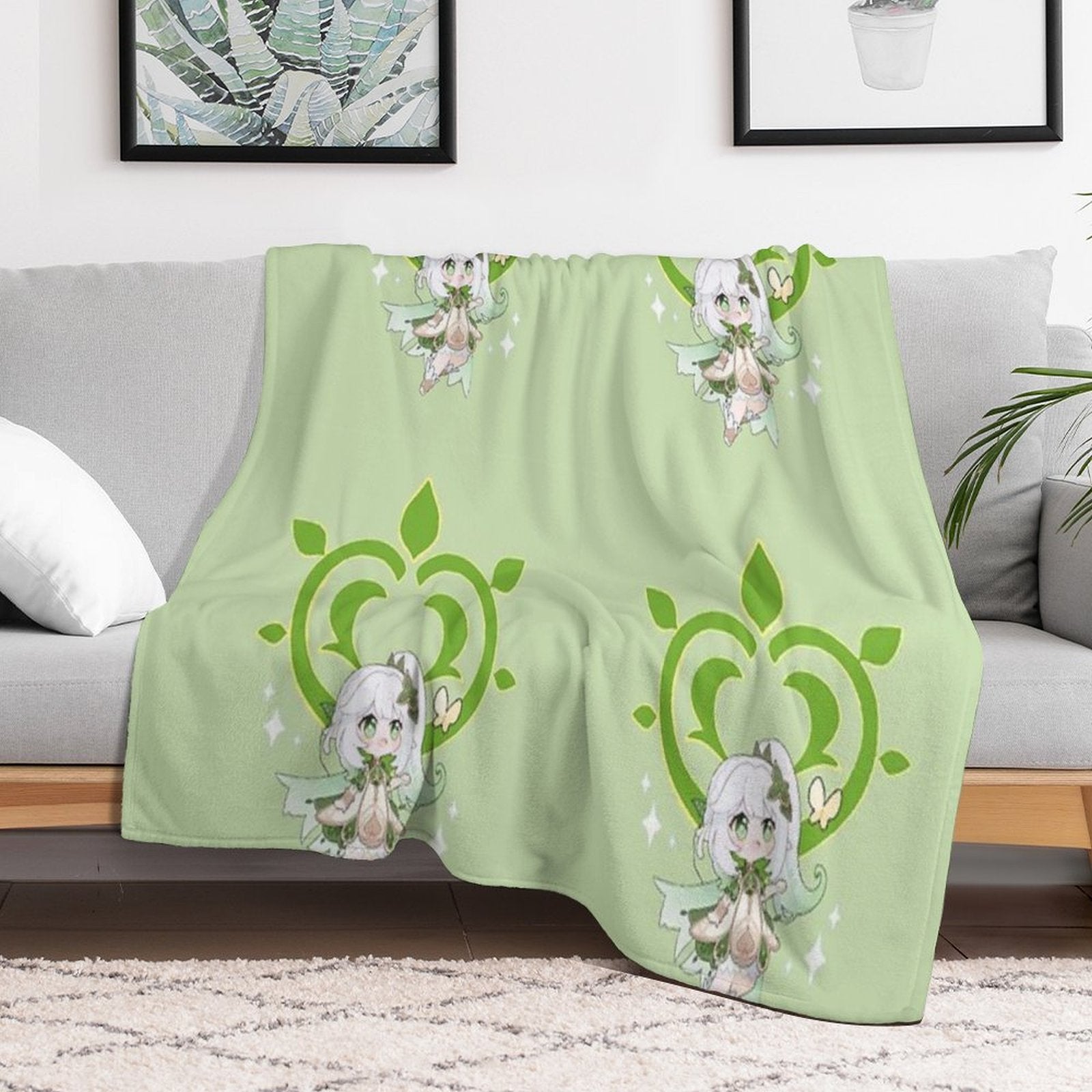 Dendro Archon. Genshin Impact. Nahida Travel-friendly Throw Blanket