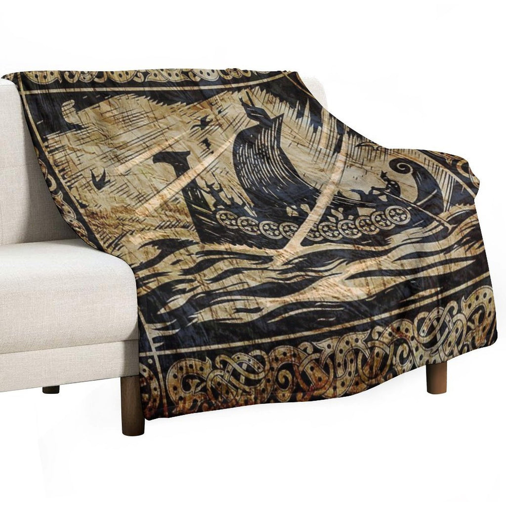 Long Viking Voyage Eco-conscious Throw Blanket