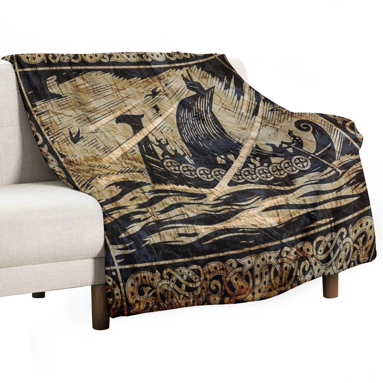 Long Viking Voyage Eco-conscious Throw Blanket
