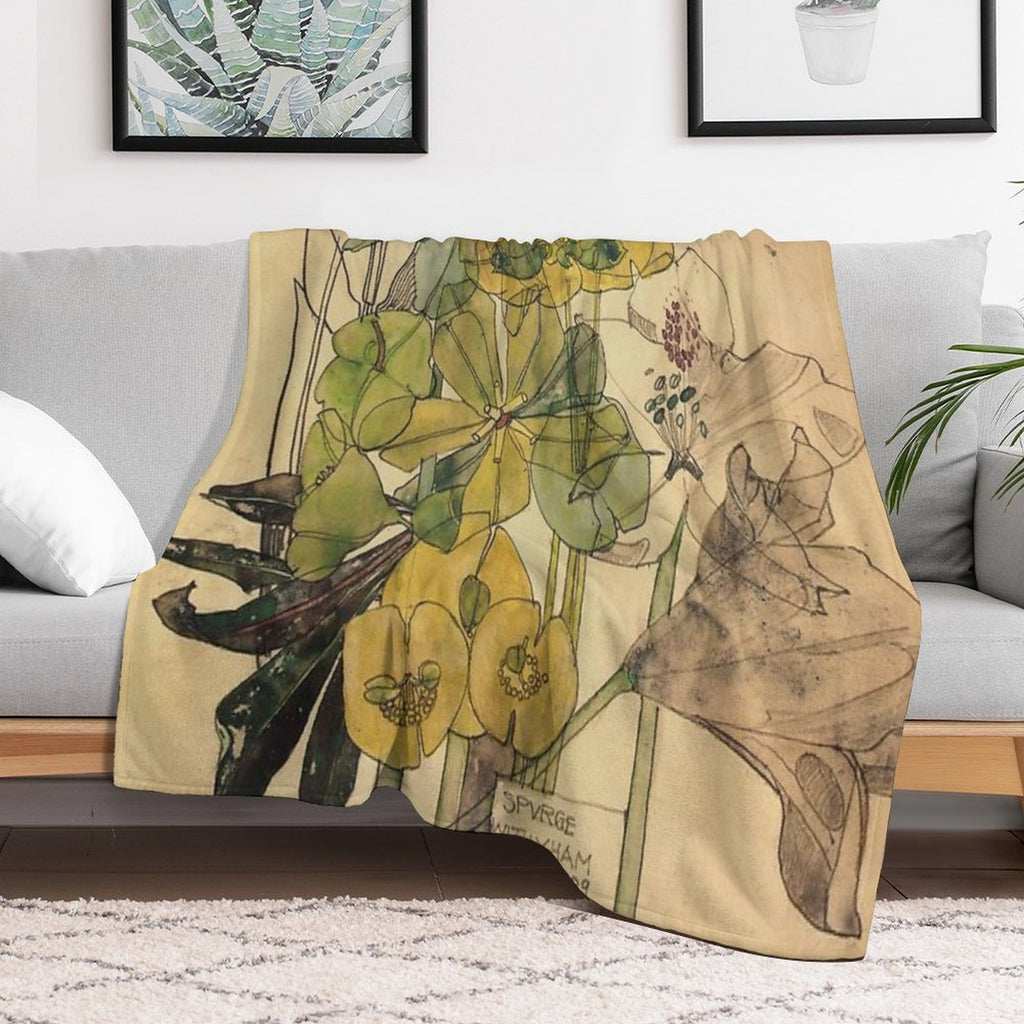 Spurge With Yham-Charles Rennie Mackintosh Versatility Throw Blanket