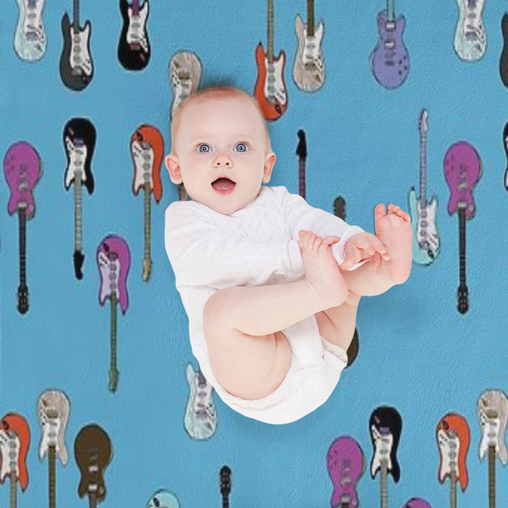 Guitars Blues Machine-washable Throw Blanket