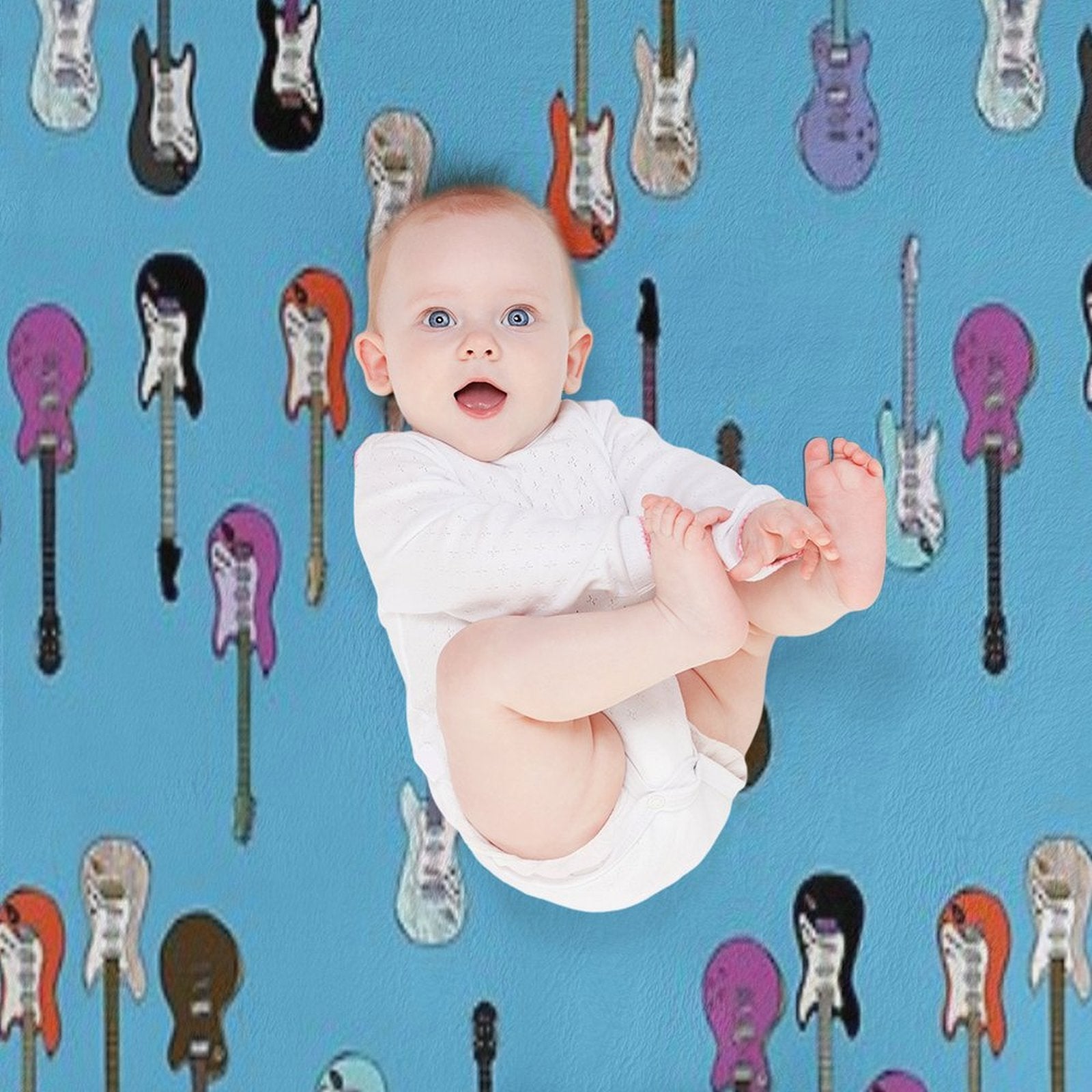 Guitars Blues Machine-washable Throw Blanket