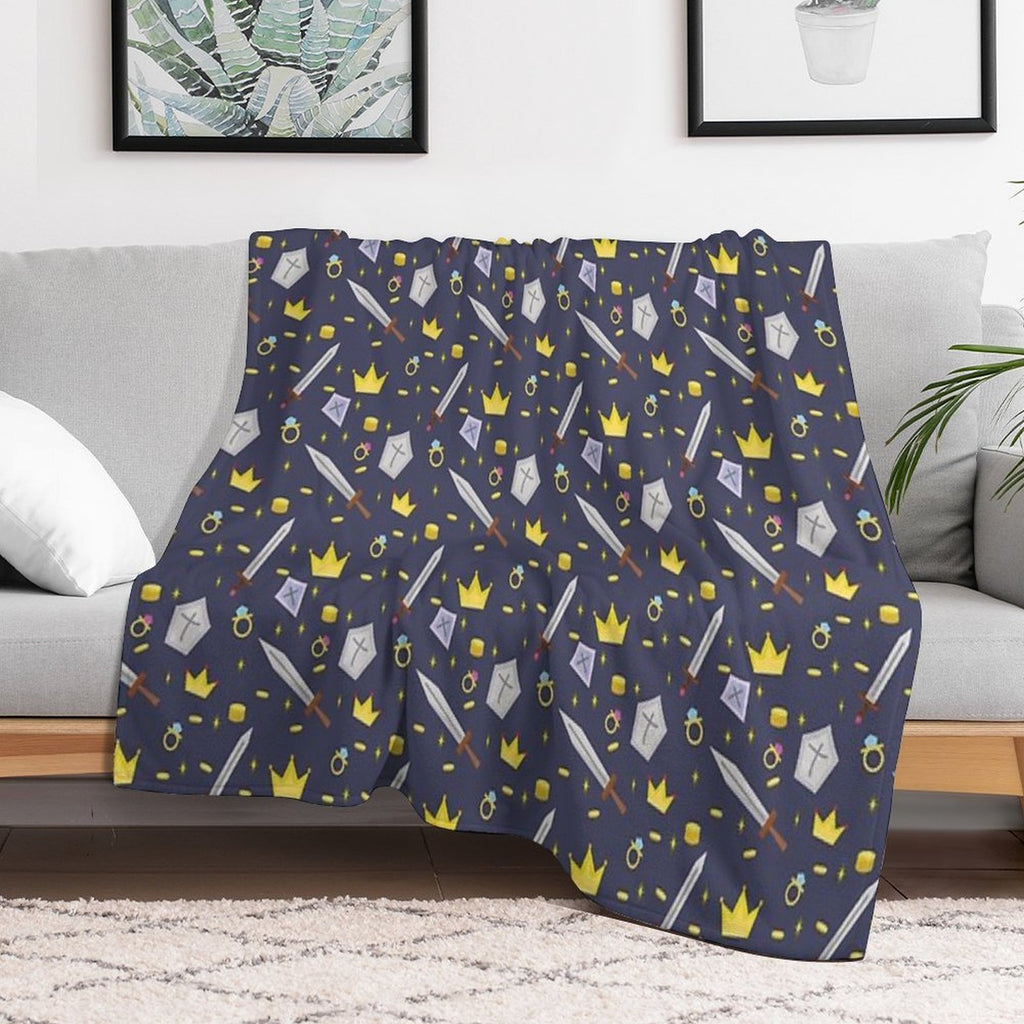 Adventure in The World of Knights Sustainable Throw Blanket