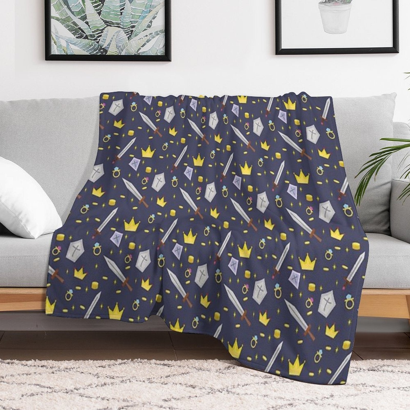 Adventure in The World of Knights Sustainable Throw Blanket