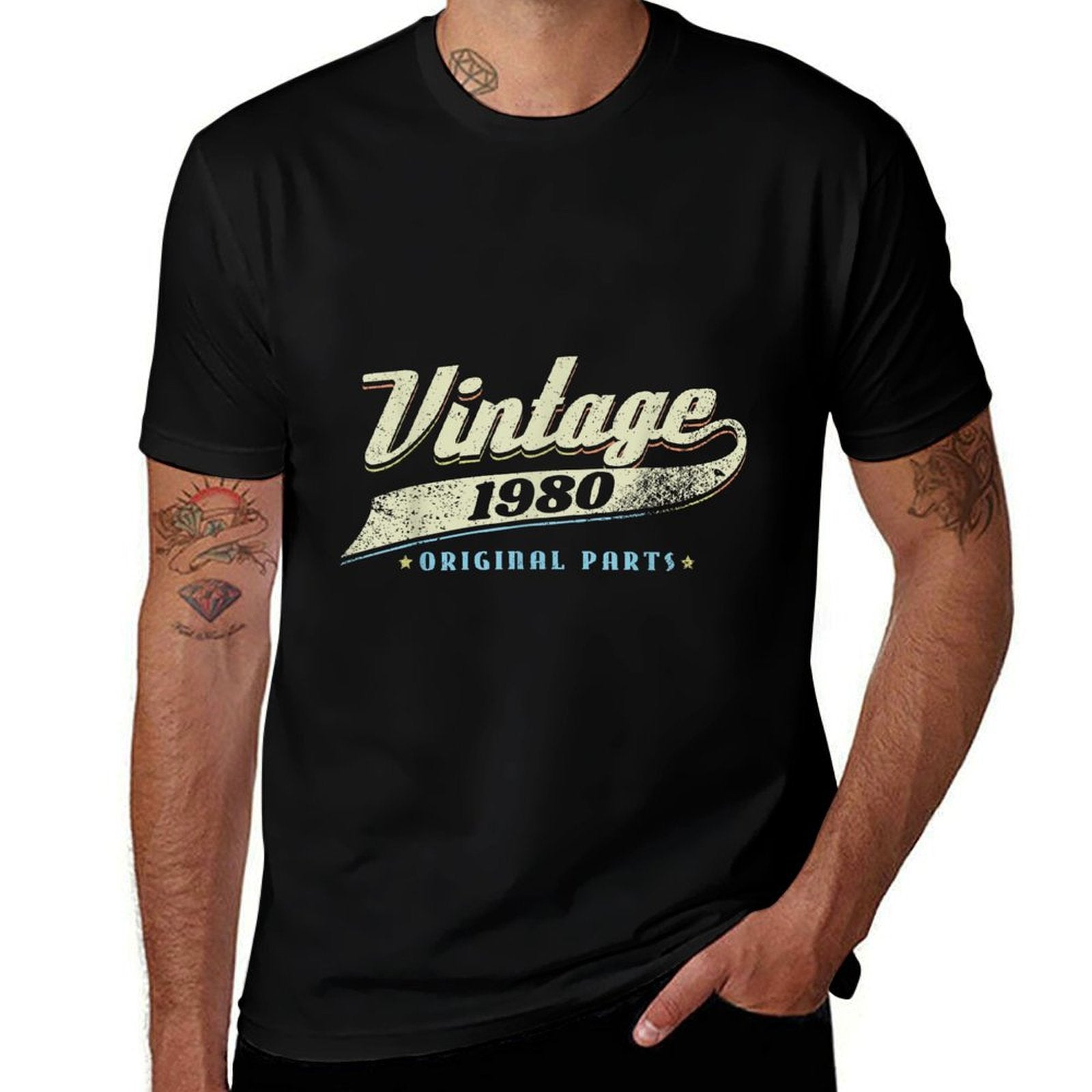 Retros for Men Women 40th Birthday Gift Vintage 1980  High-quality Stitching T-Shirt